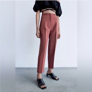 ZARA High-Waisted Trousers – Mauve (Size M / 28)